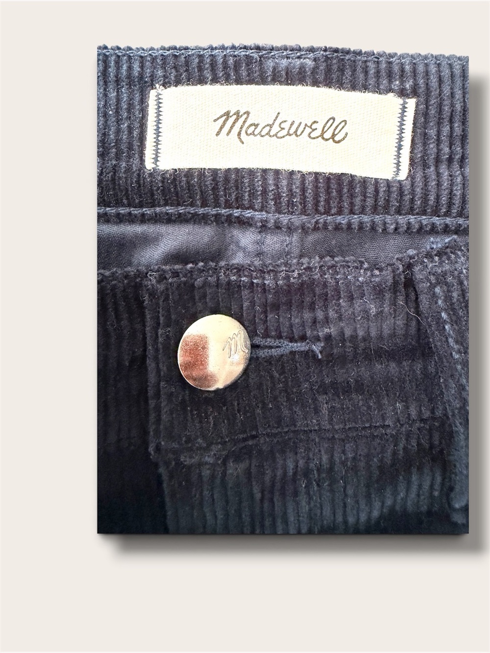 Madewell Women's Dark Navy Corduroy The Longline Straight Pants Size 29 - Picture 9 of 12